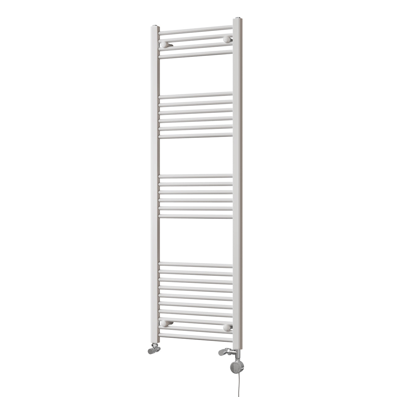 Zennor - White Dual Fuel Towel Rail H1600mm x W500mm Thermostatic - Straight