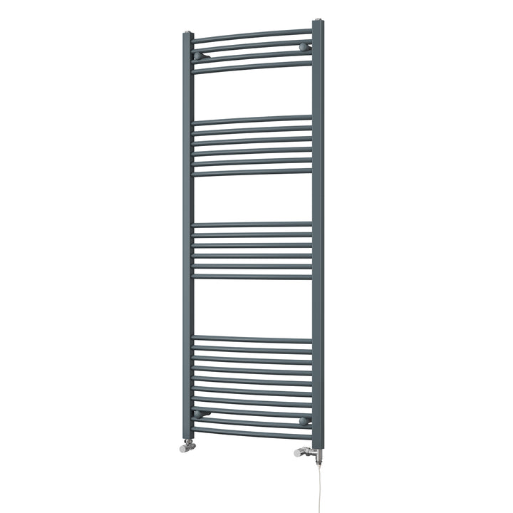 Zennor - Anthracite Dual Fuel Towel Rail H1600mm x W600mm Standard - Curved