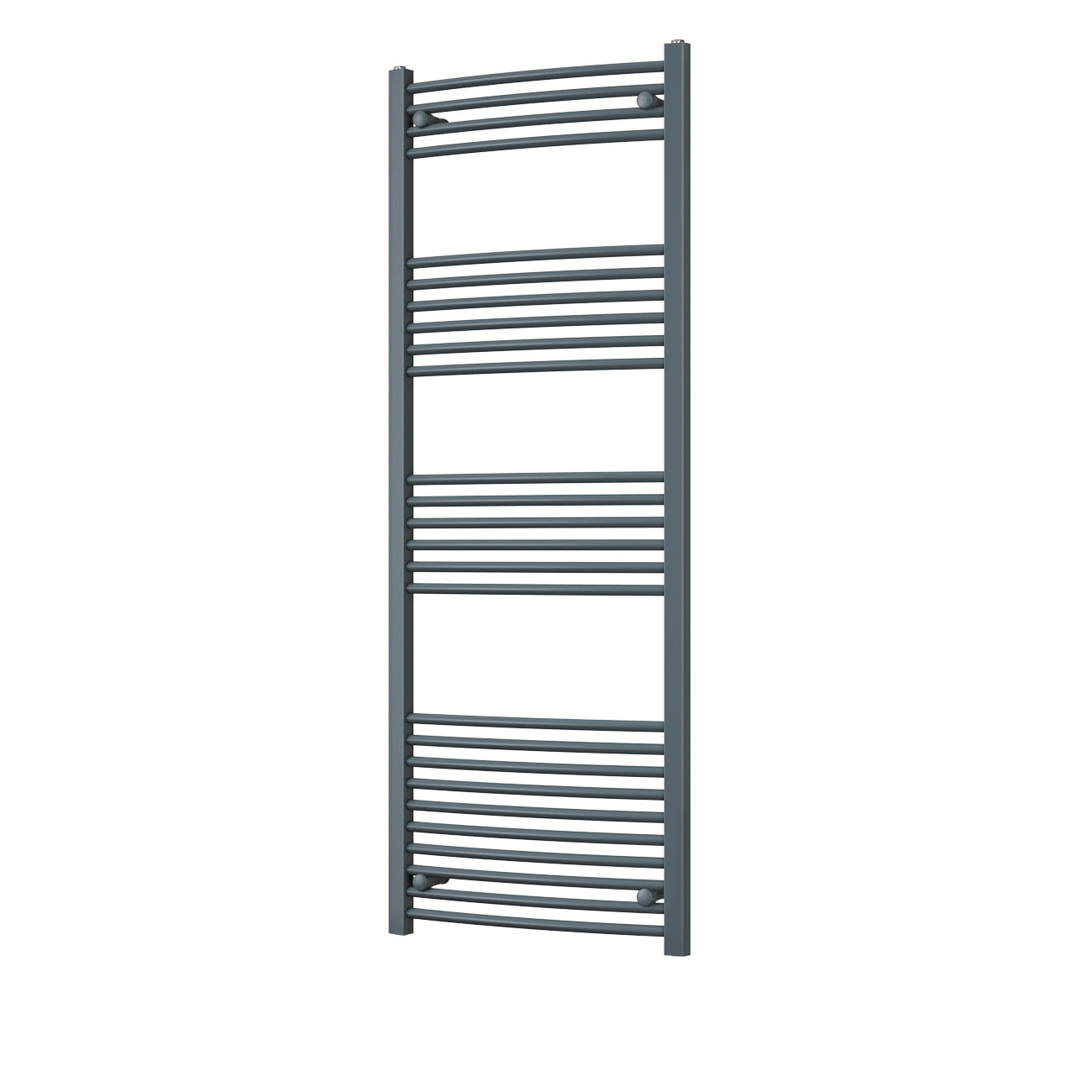 Zennor - Anthracite Heated Towel Rail - H1600mm x W600mm - Curved