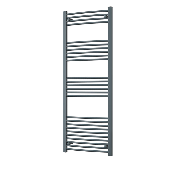Zennor - Anthracite Heated Towel Rail - H1600mm x W600mm - Curved