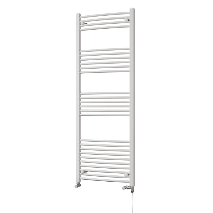 Zennor - White Dual Fuel Towel Rail H1600mm x W600mm Standard - Curved