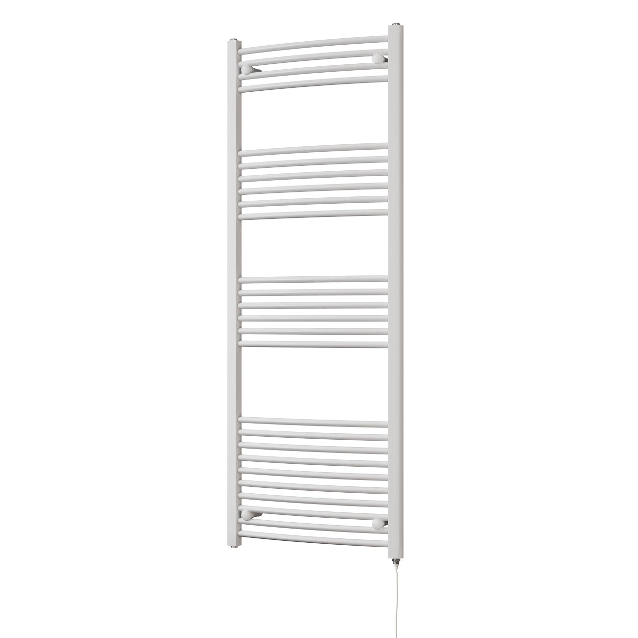 Zennor - White Electric Towel Rail H1600mm x W600mm Curved 800w Standard