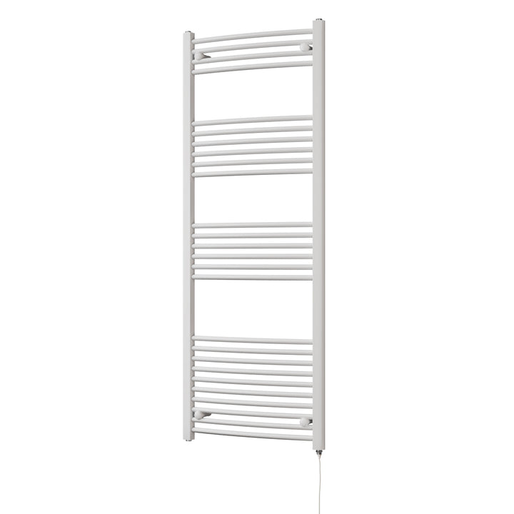Zennor - White Electric Towel Rail H1600mm x W600mm Curved 800w Standard