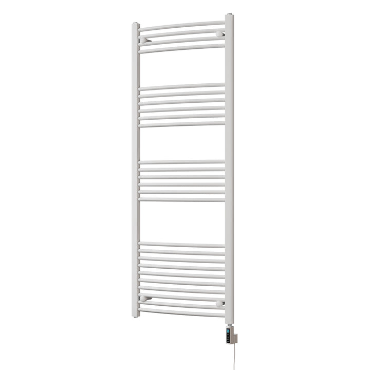 Zennor - White Electric Towel Rail H1600mm x W600mm Curved 800w Thermostatic WIFI