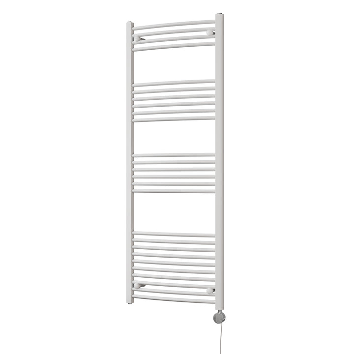 Zennor - White Electric Towel Rail H1600mm x W600mm Curved 800w Thermostatic