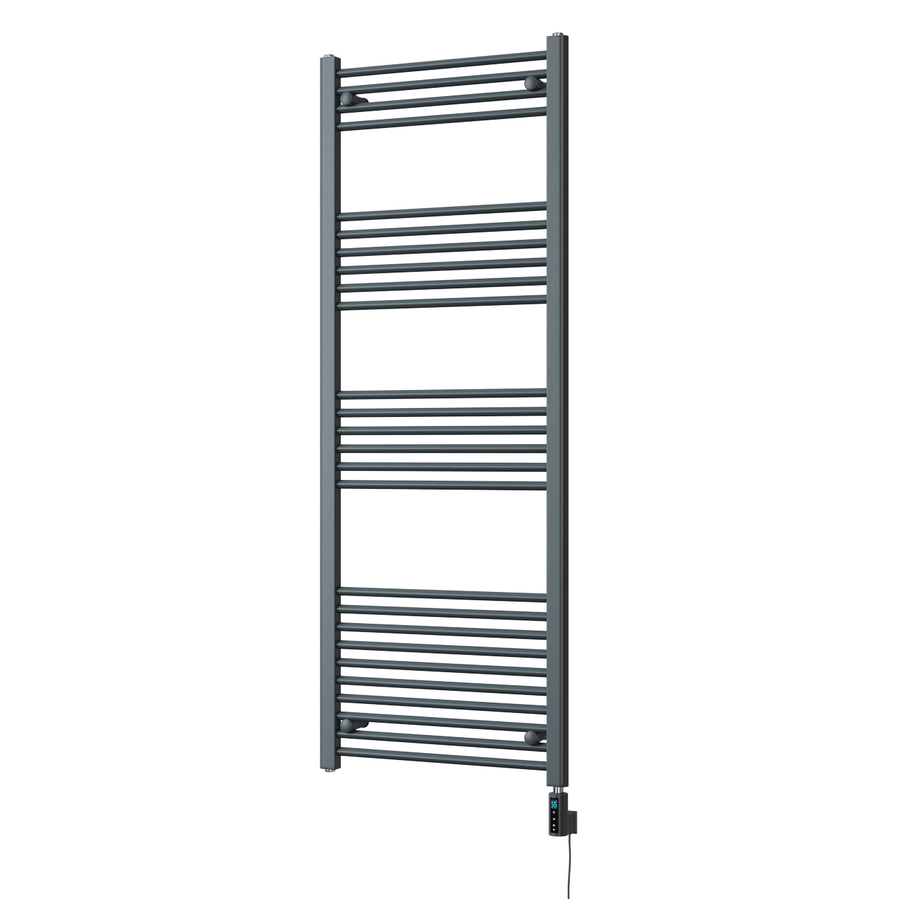 Zennor - Anthracite Electric Towel Rail H1600mm x W600mm Straight 900w Thermostatic WIFI