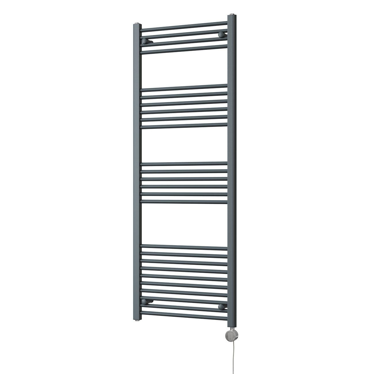 Zennor - Anthracite Electric Towel Rail H1600mm x W600mm Straight 600w Thermostatic