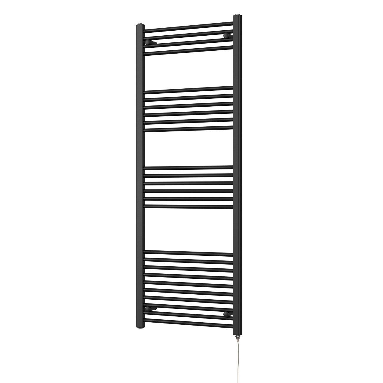 Zennor - Black Electric Towel Rail H1600mm x W600mm Straight 800w Standard