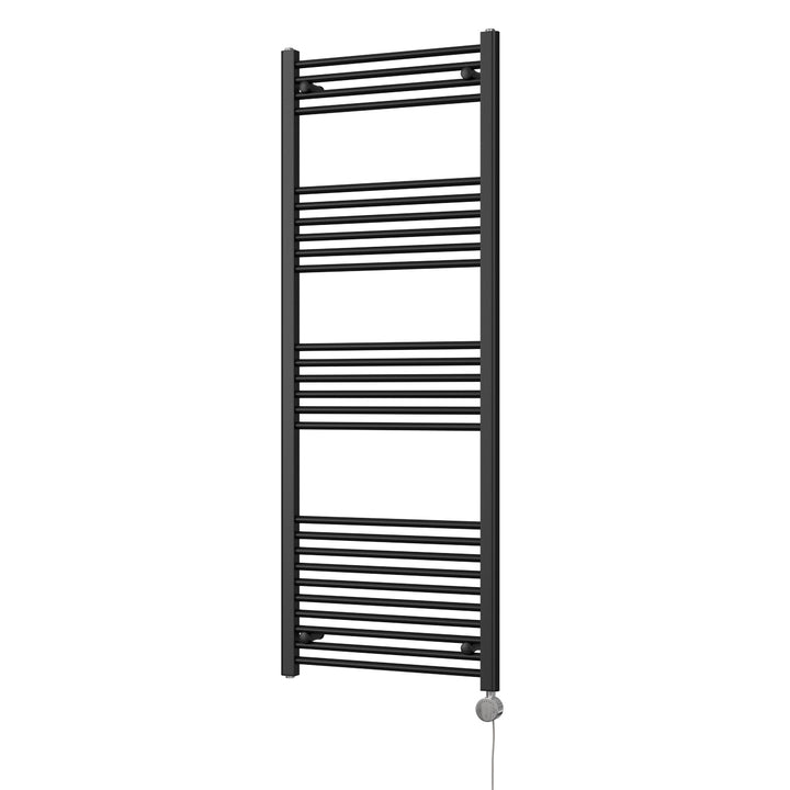 Zennor - Black Electric Towel Rail H1600mm x W600mm Straight 800w Thermostatic