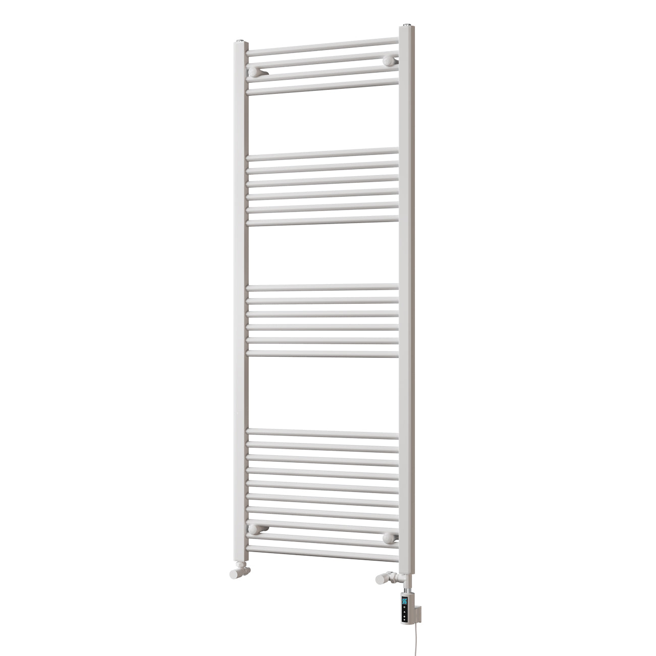 Zennor - White Dual Fuel Towel Rail H1600mm x W600mm Thermostatic WIFI - Straight