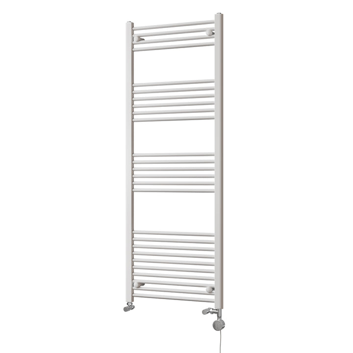 Zennor - White Dual Fuel Towel Rail H1600mm x W600mm Thermostatic - Straight