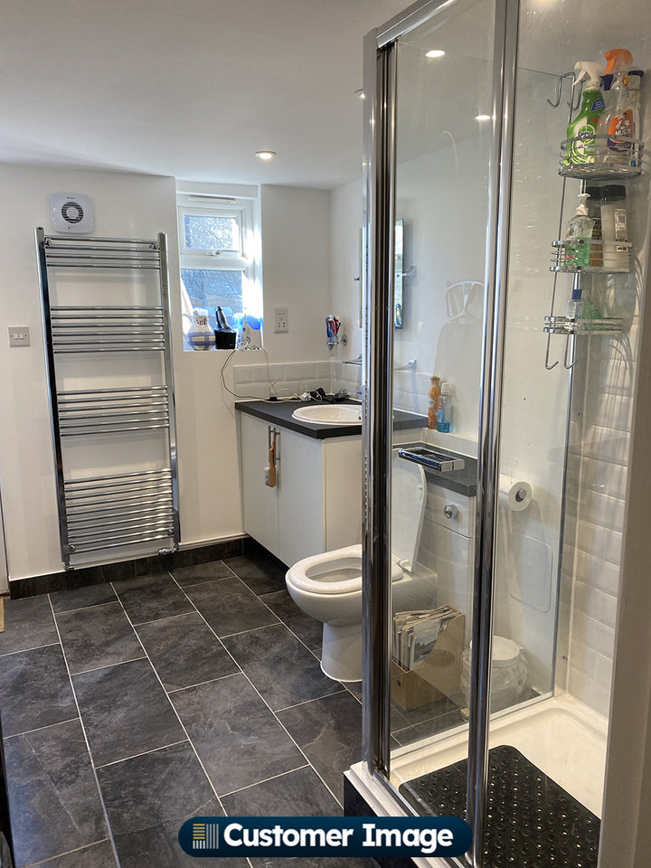 Zennor - Chrome Heated Towel Rail - H1600mm x W600mm - Straight