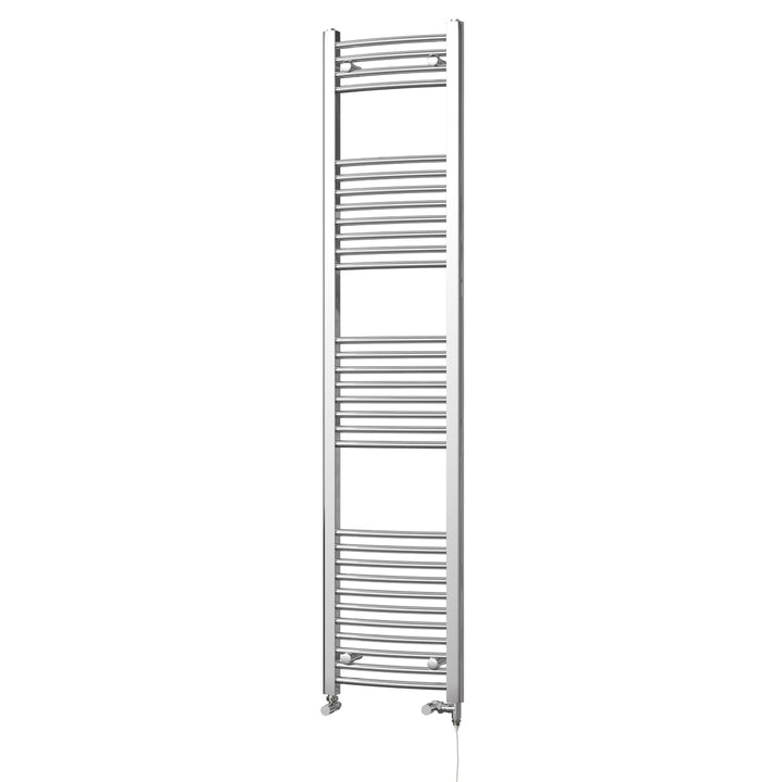Zennor - Chrome Dual Fuel Towel Rail H1800mm x W400mm Standard - Curved