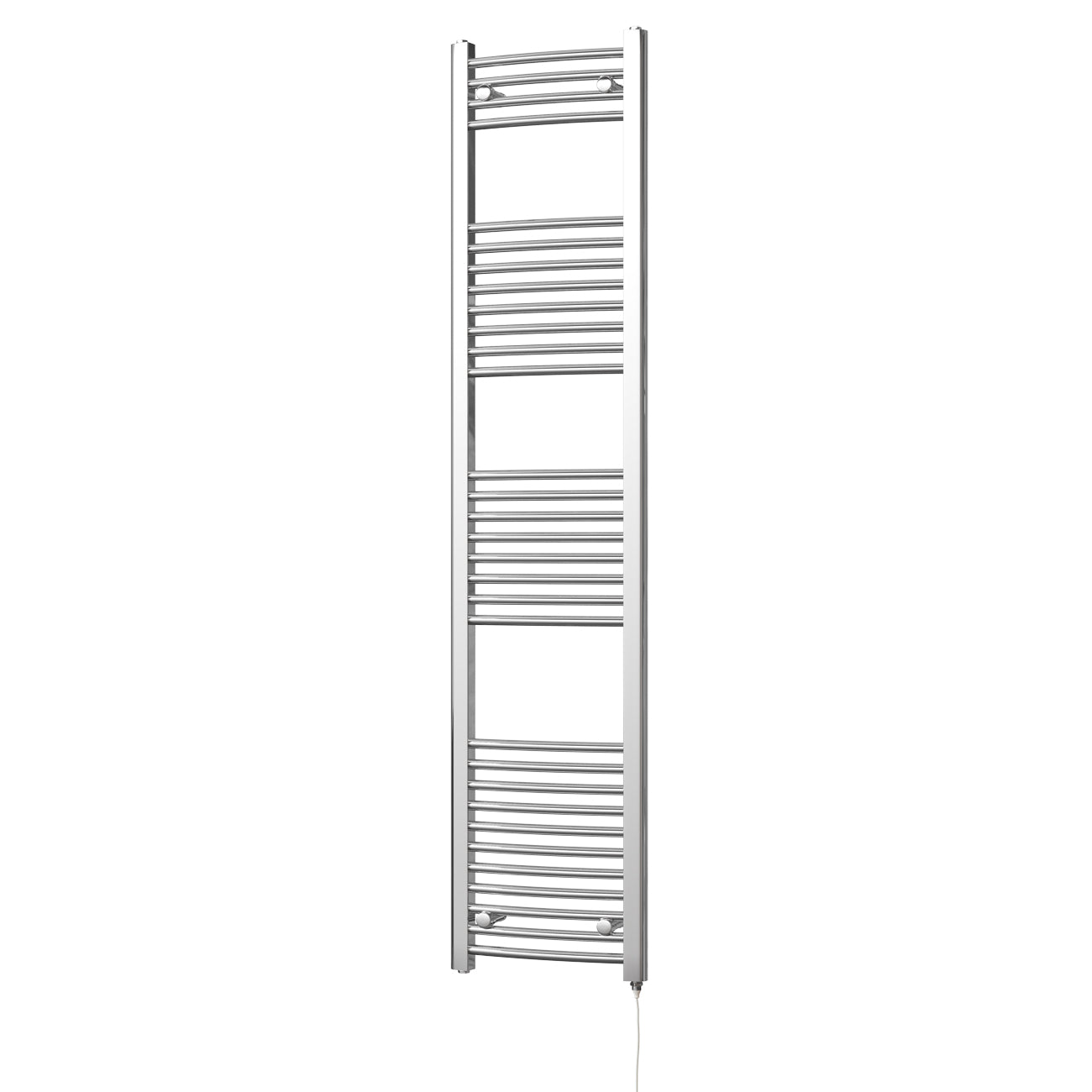 Zennor - Chrome Electric Towel Rail H1800mm x W400mm Curved 300w Standard