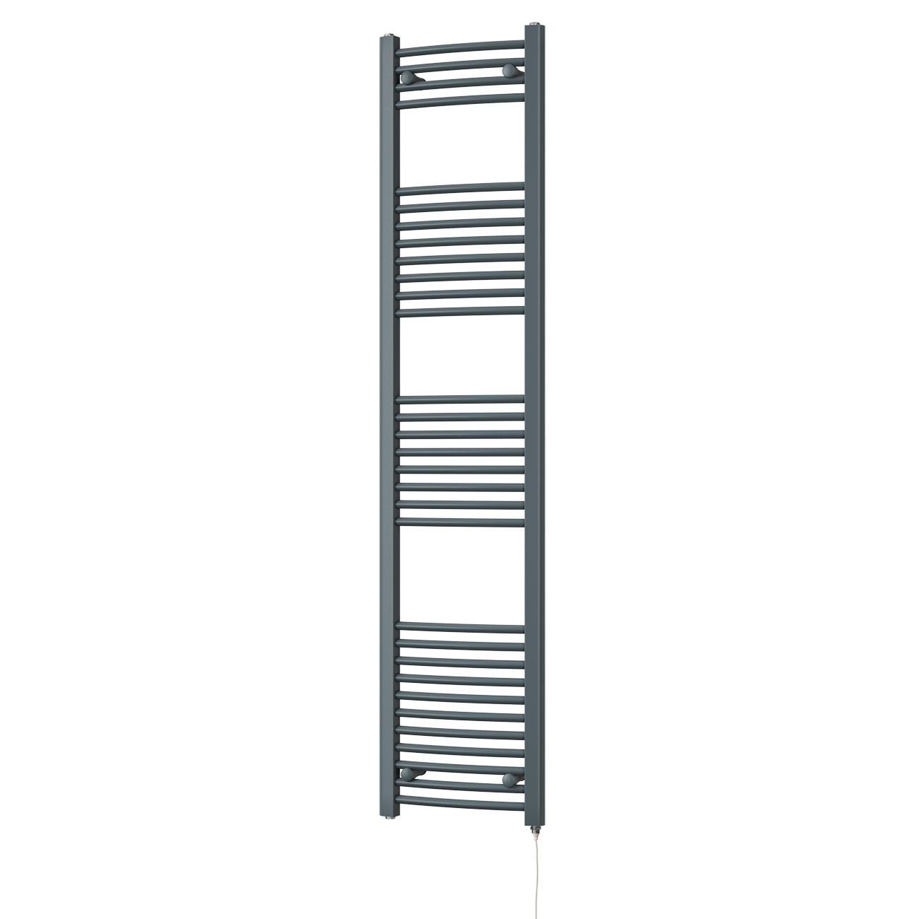 Zennor - Anthracite Electric Towel Rail H1800mm x W400mm Curved 500w Standard