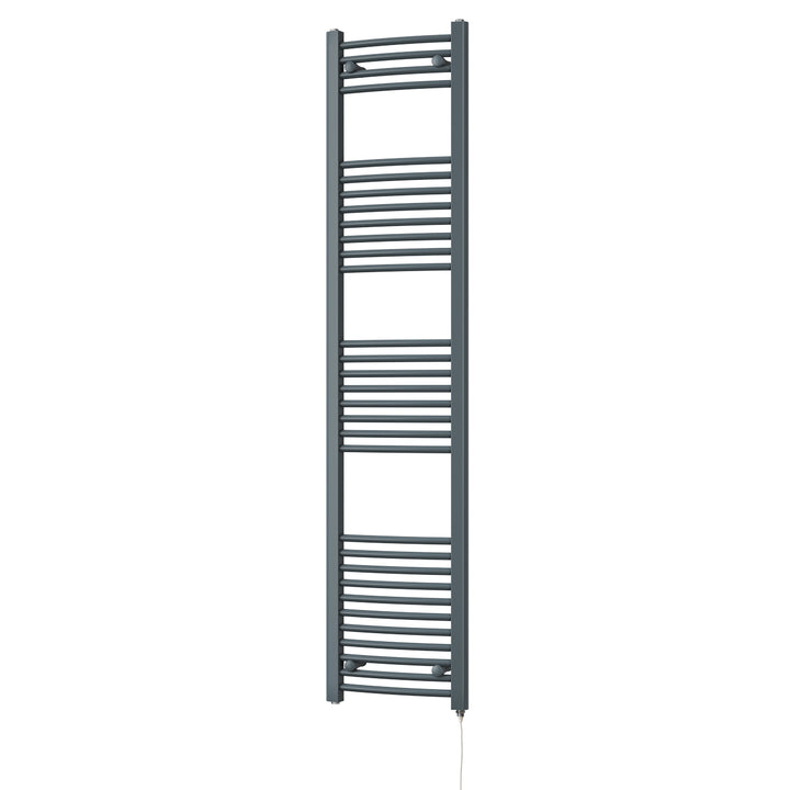 Zennor - Anthracite Electric Towel Rail H1800mm x W400mm Curved 500w Standard