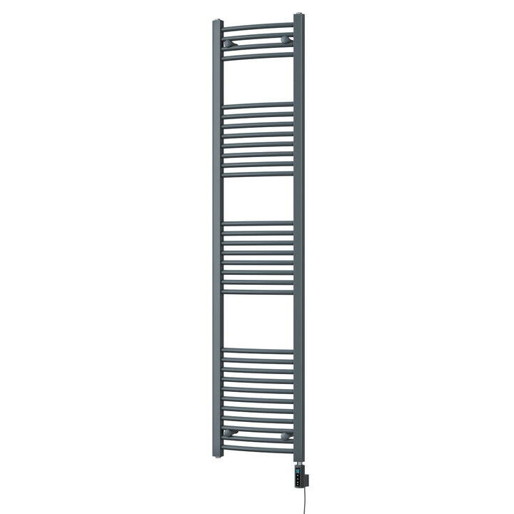 Zennor - Anthracite Electric Towel Rail H1800mm x W400mm Curved 600w Thermostatic WIFI