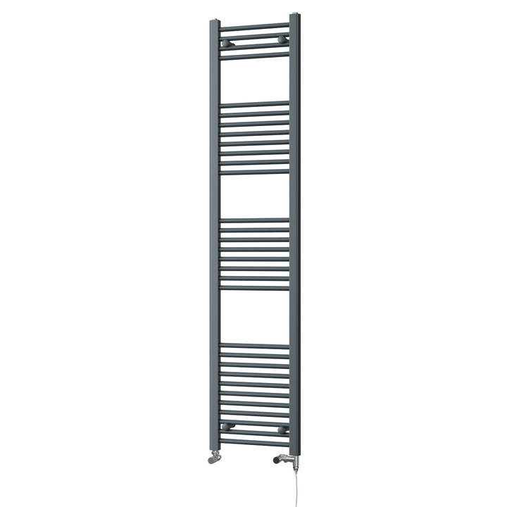 Zennor - Anthracite Dual Fuel Towel Rail H1800mm x W400mm Standard - Straight