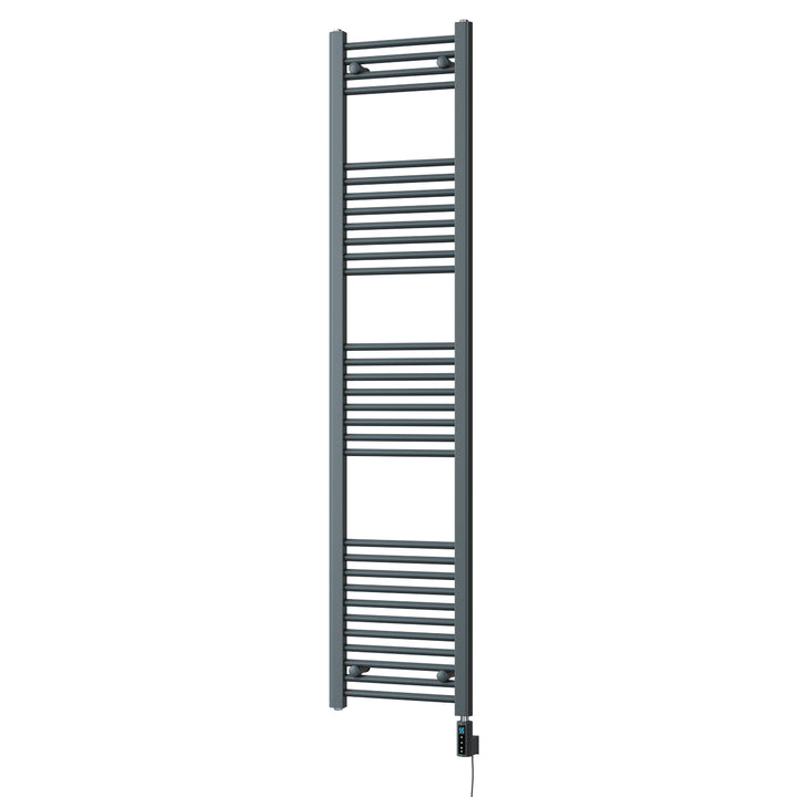 Zennor - Anthracite Electric Towel Rail H1800mm x W400mm Straight 600w Thermostatic WIFI