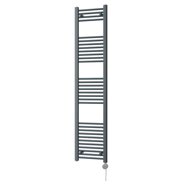 Zennor - Anthracite Electric Towel Rail H1800mm x W400mm Straight 600w Thermostatic