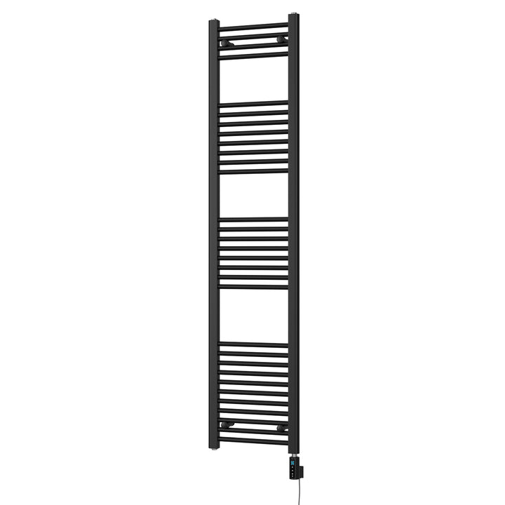 Zennor - Black Electric Towel Rail H1800mm x W400mm Straight 600w Thermostatic WIFI
