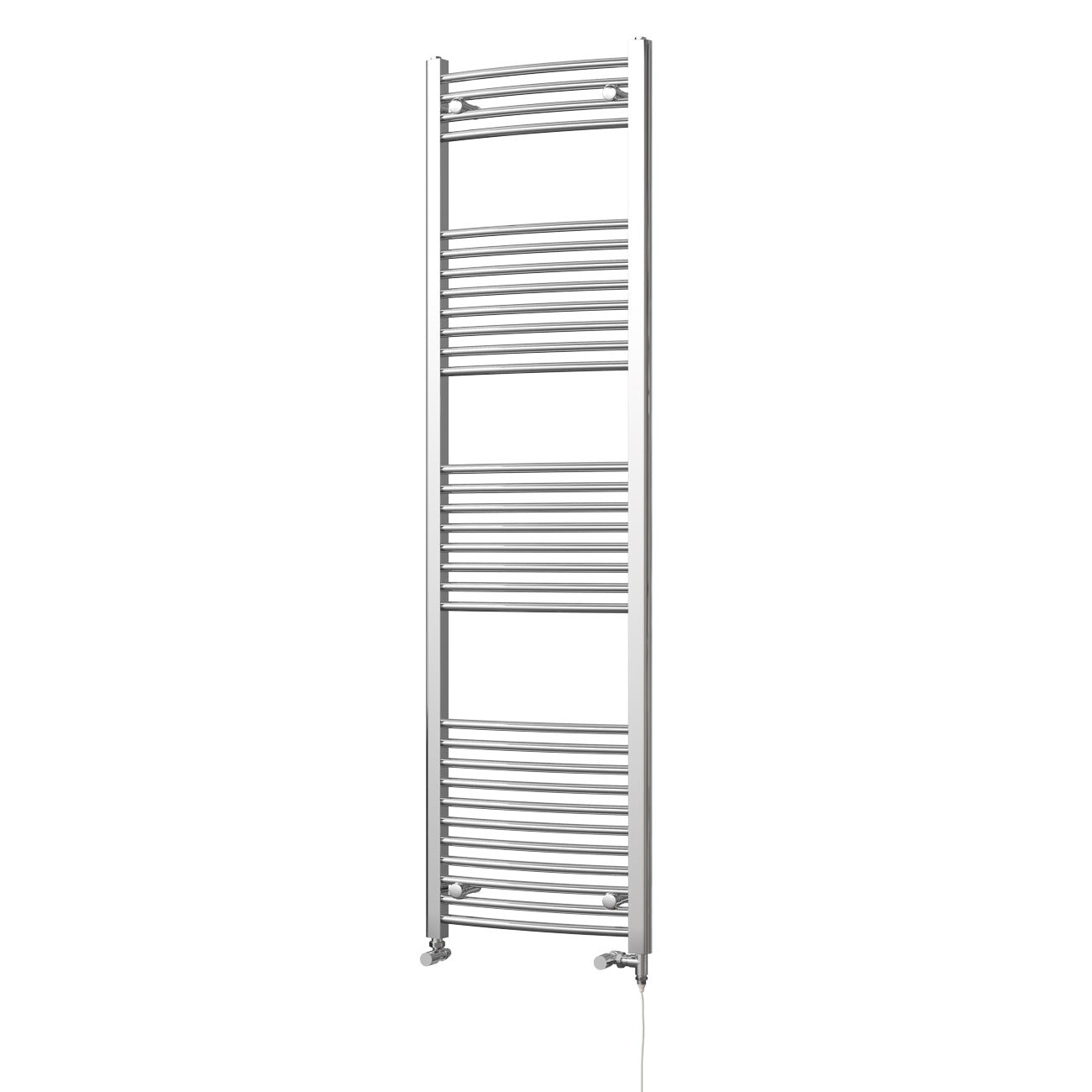 Zennor - Chrome Dual Fuel Towel Rail H1800mm x W500mm Standard - Curved