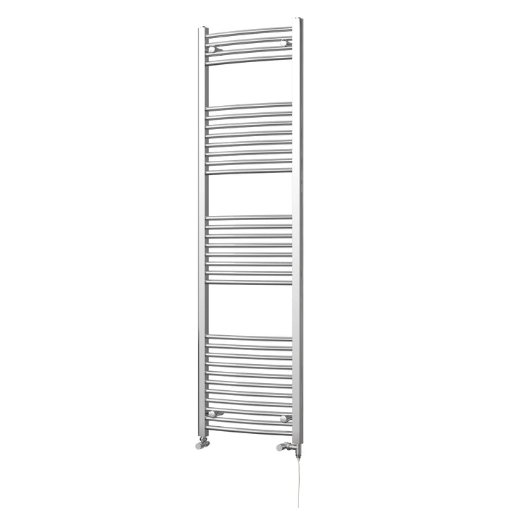 Zennor - Chrome Dual Fuel Towel Rail H1800mm x W500mm Standard - Curved