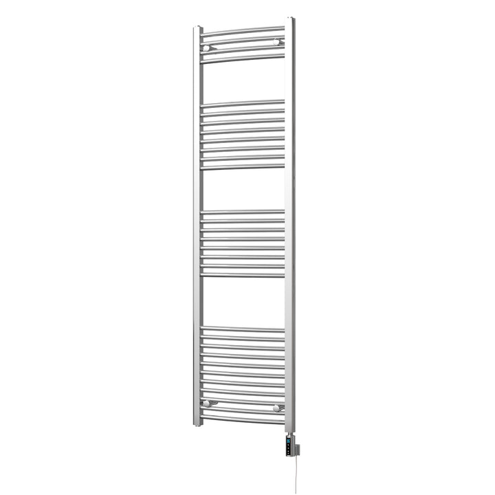 Zennor - Chrome Electric Towel Rail H1800mm x W500mm Curved 600w Thermostatic WIFI