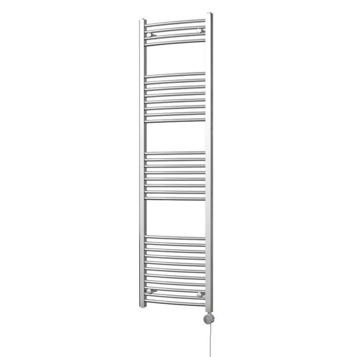 Zennor - Chrome Electric Towel Rail H1800mm x W500mm Curved 600w Thermostatic