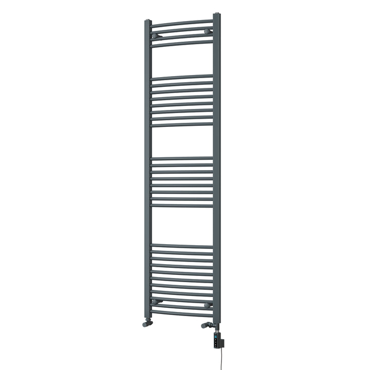Zennor - Anthracite Dual Fuel Towel Rail H1800mm x W500mm Thermostatic WIFI - Curved