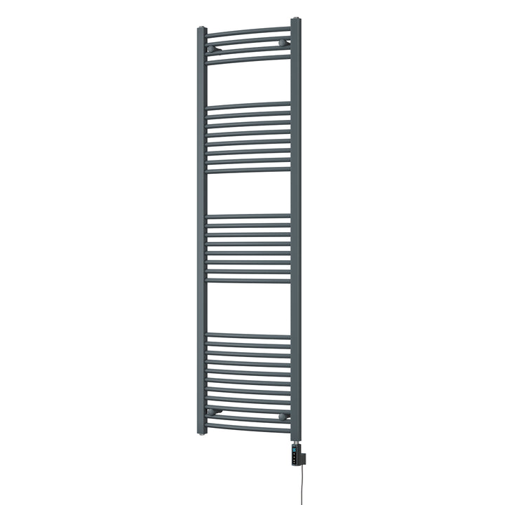 Zennor - Anthracite Electric Towel Rail H1800mm x W500mm Curved 600w Thermostatic WIFI