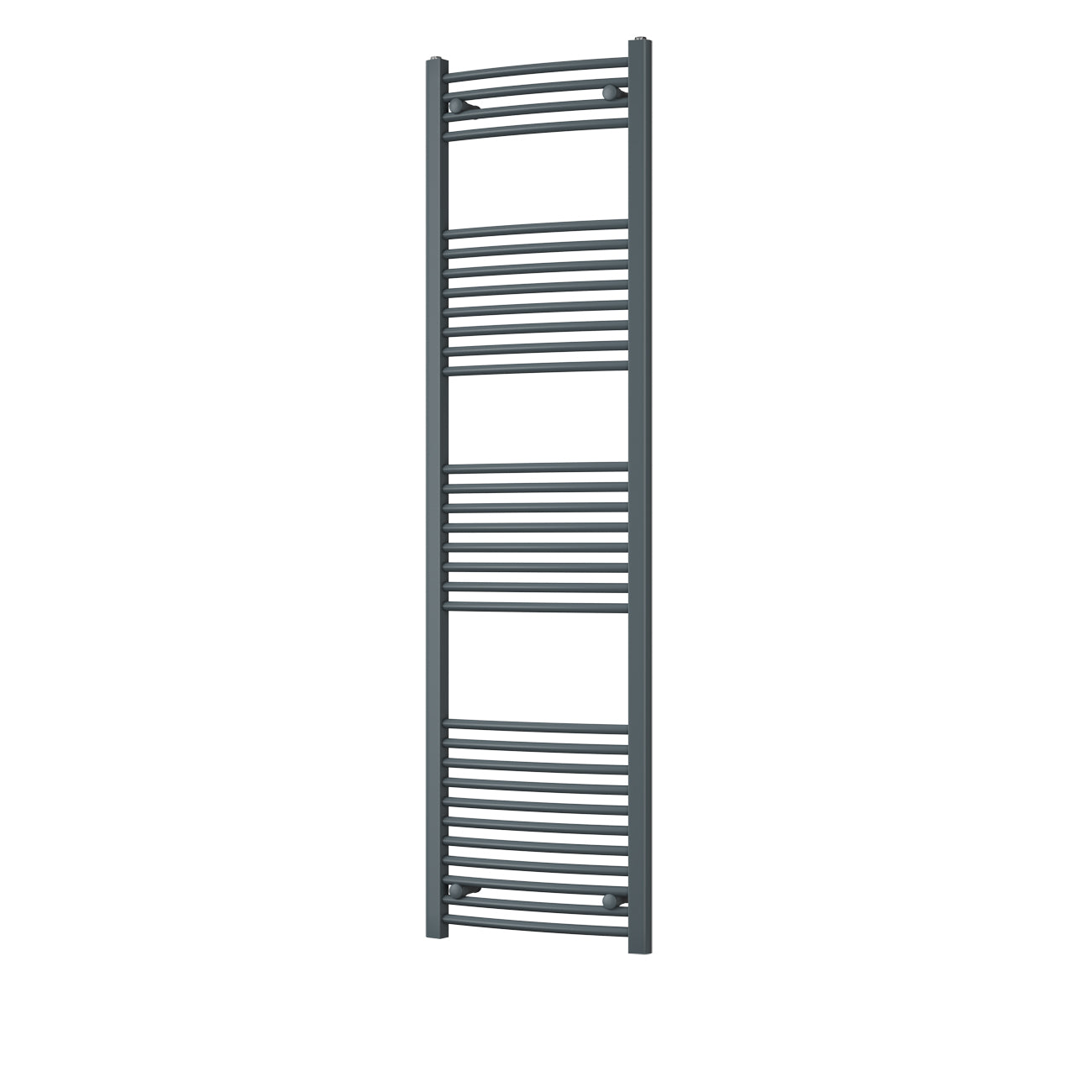 Zennor - Anthracite Heated Towel Rail - H1800mm x W500mm - Curved