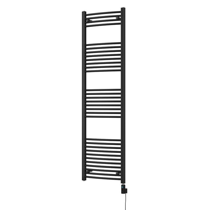 Zennor - Black Electric Towel Rail H1800mm x W500mm Curved 700w Thermostatic WIFI
