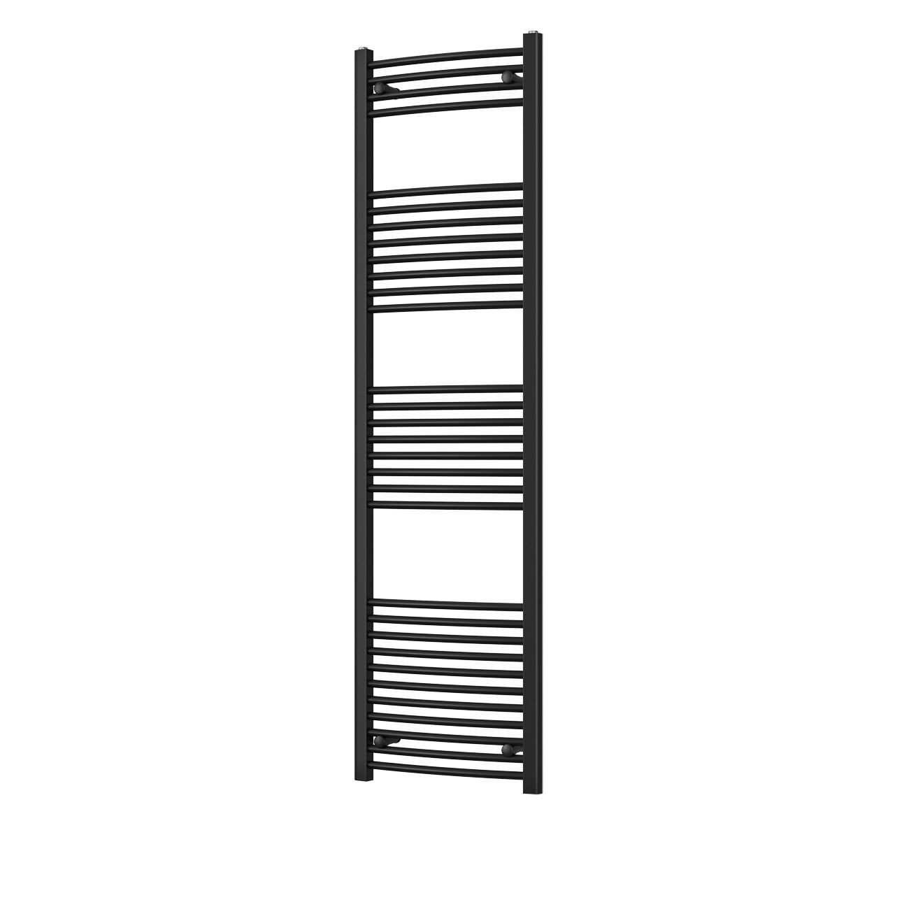 Zennor - Black Heated Towel Rail - H1800mm x W500mm - Curved