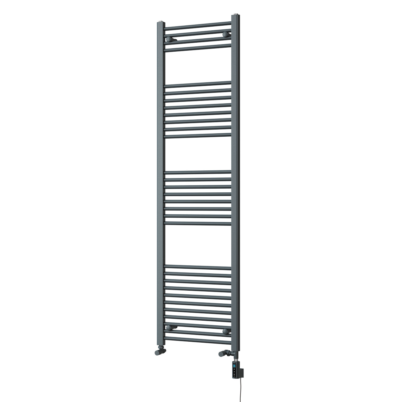 Zennor - Anthracite Dual Fuel Towel Rail H1800mm x W500mm Thermostatic WIFI - Straight