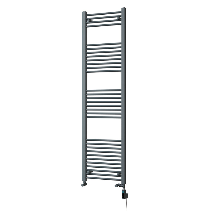 Zennor - Anthracite Dual Fuel Towel Rail H1800mm x W500mm Thermostatic WIFI - Straight