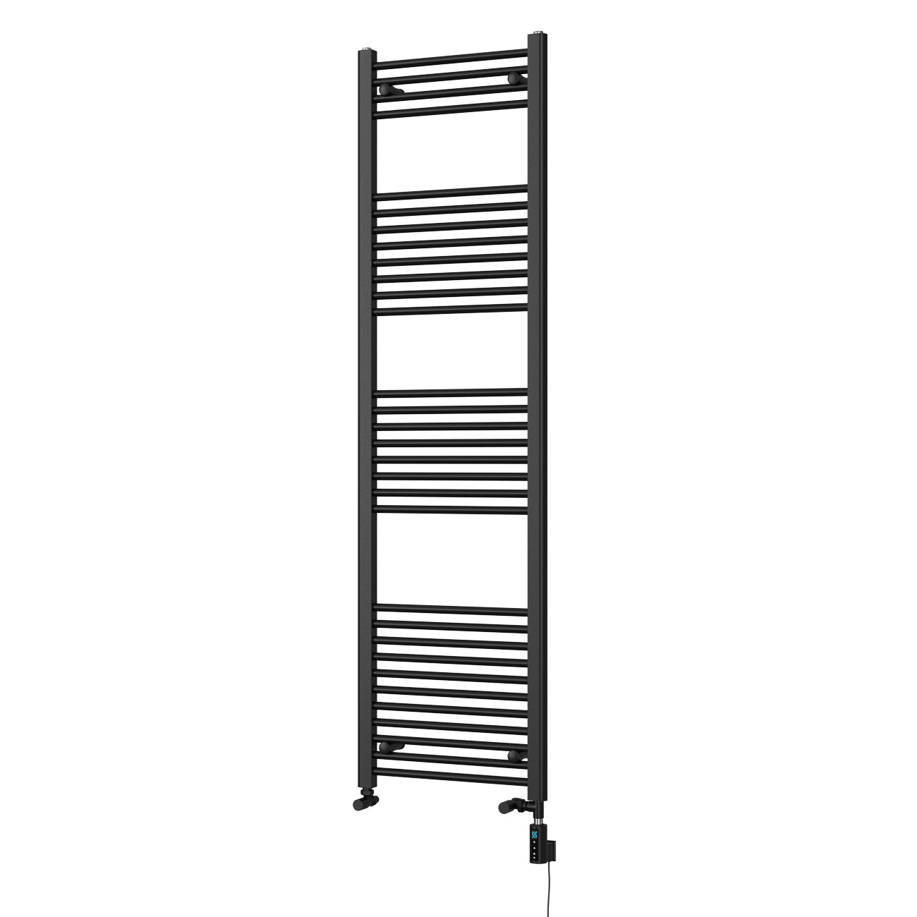 Zennor - Black Dual Fuel Towel Rail H1800mm x W500mm Thermostatic WIFI - Straight