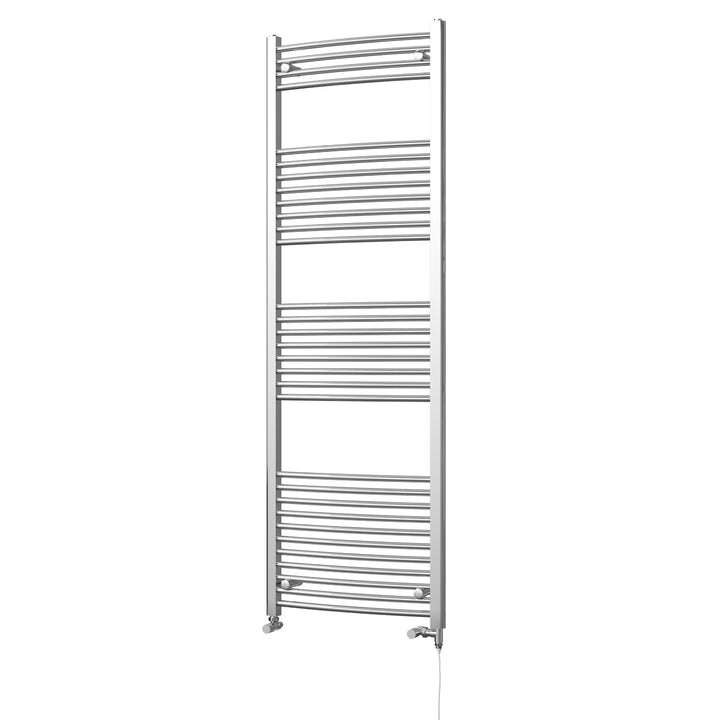 Zennor - Chrome Dual Fuel Towel Rail H1800mm x W600mm Standard - Curved