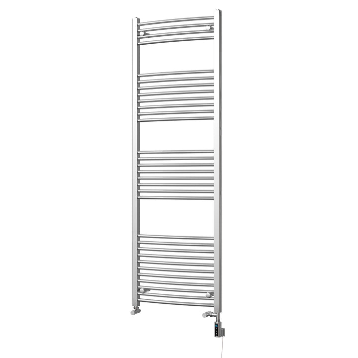 Zennor - Chrome Dual Fuel Towel Rail H1800mm x W600mm Thermostatic WIFI - Curved