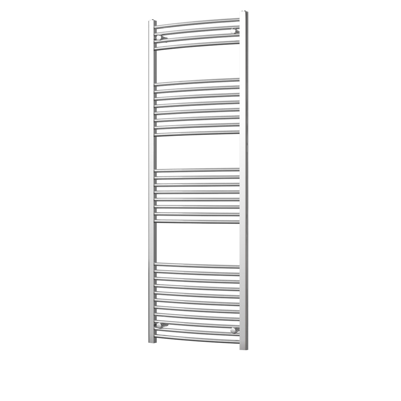 Zennor - Chrome Heated Towel Rail - H1800mm x W600mm - Curved