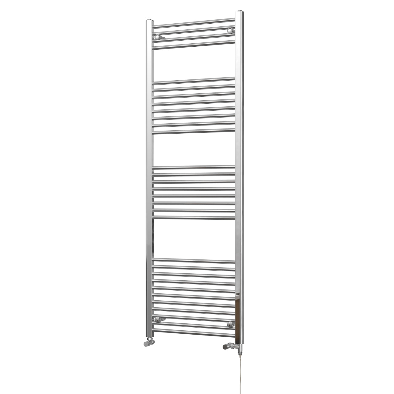 Zennor - Chrome Dual Fuel Towel Rail H1800mm x W600mm Standard - Straight