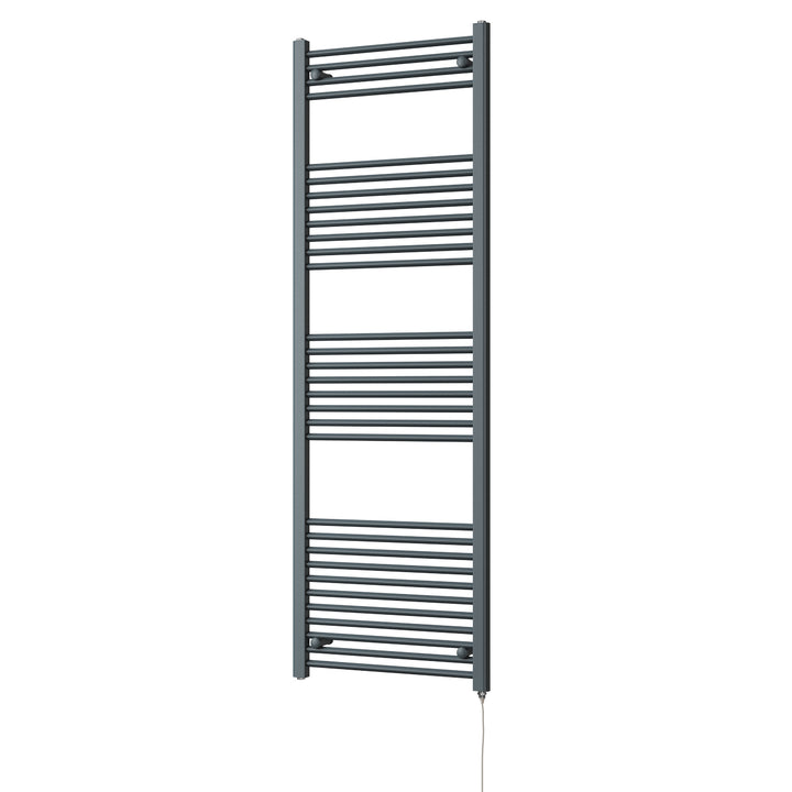 Zennor - Anthracite Electric Towel Rail H1800mm x W600mm Straight 900w Standard