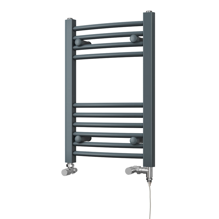 Zennor - Anthracite Dual Fuel Towel Rail H600mm x W400mm Standard - Curved