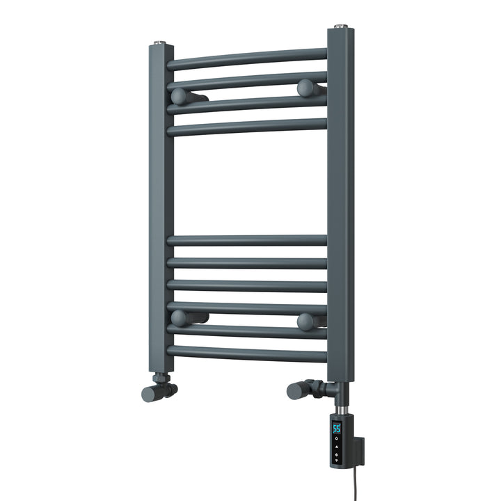 Zennor - Anthracite Dual Fuel Towel Rail H600mm x W400mm Thermostatic WIFI - Curved