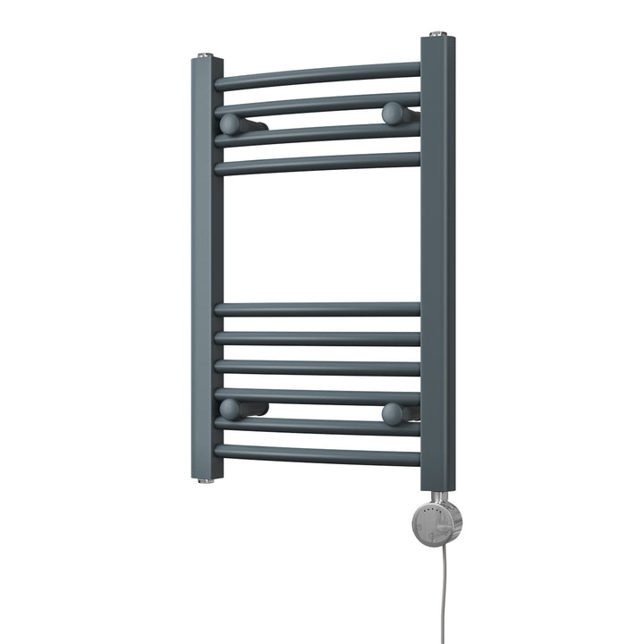 Zennor - Anthracite Electric Towel Rail H600mm x W400mm Curved 300w Thermostatic