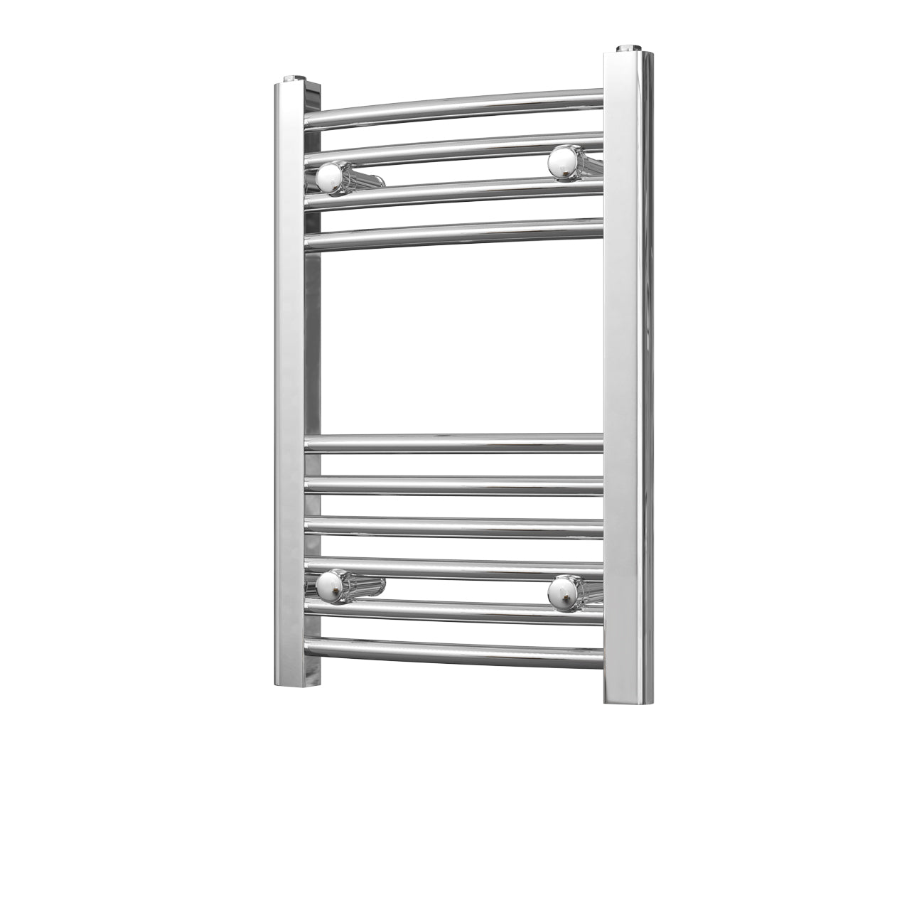 Zennor - Chrome Heated Towel Rail - H600mm x W400mm - Curved