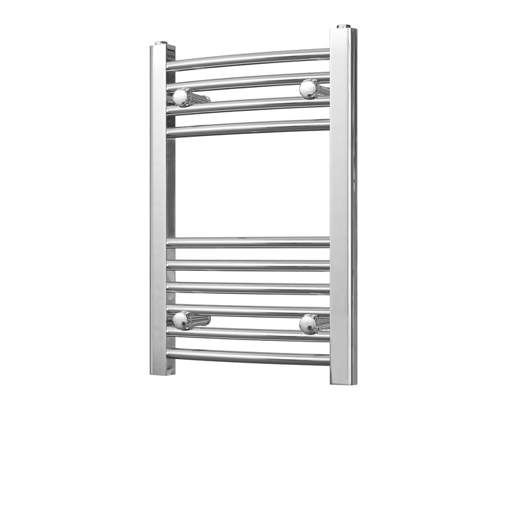Zennor - Chrome Heated Towel Rail - H600mm x W400mm - Curved