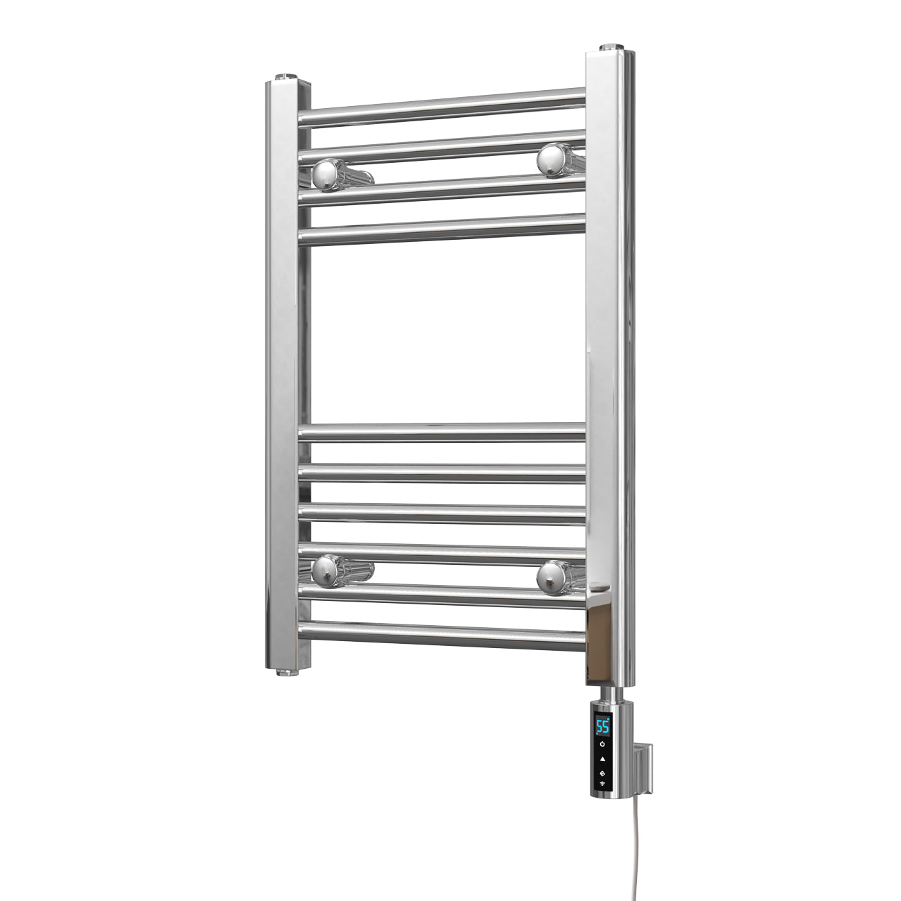 Zennor - Chrome Electric Towel Rail H600mm x W400mm Straight 300w Thermostatic WIFI