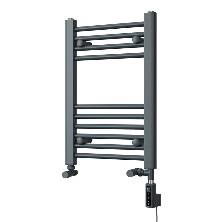 Zennor - Anthracite Dual Fuel Towel Rail H600mm x W400mm Thermostatic WIFI - Straight
