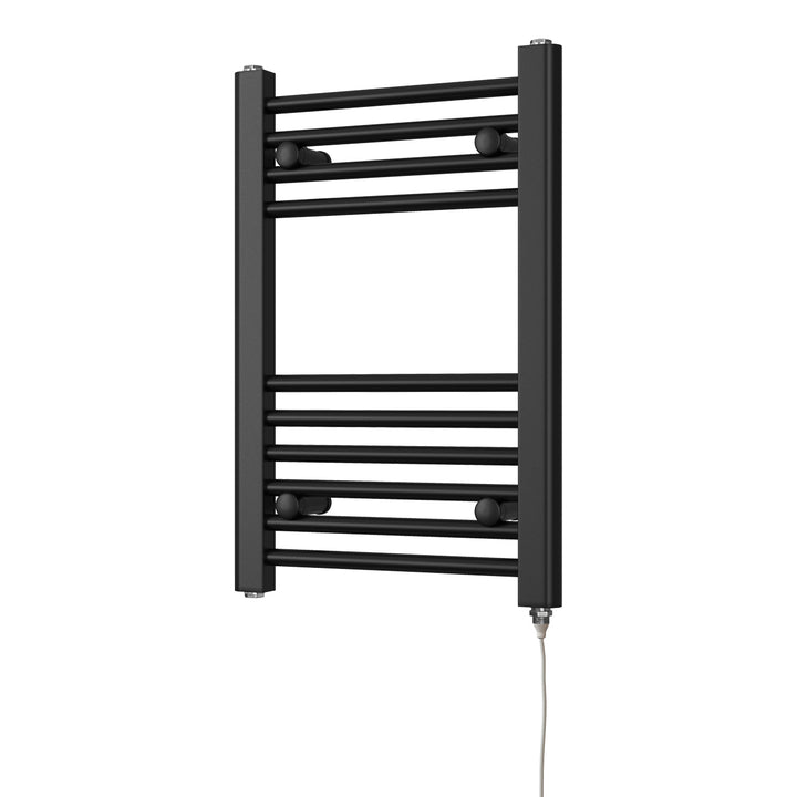 Zennor - Black Electric Towel Rail H600mm x W400mm Straight 200w Standard